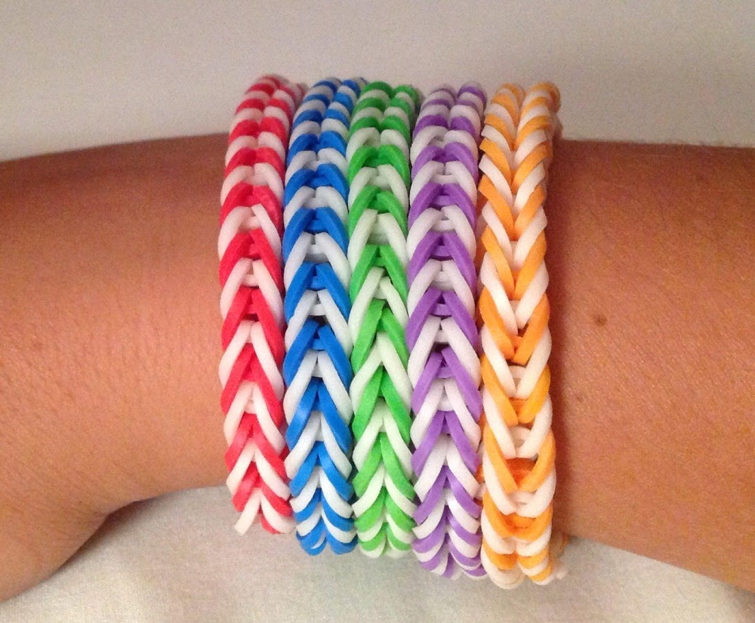 Cool Set of 5 Fishtail Loom Bracelets