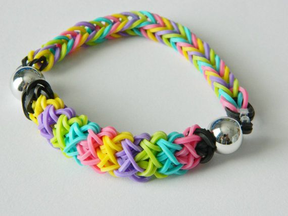 Multi Colour Silver Bead Loom Bracelet