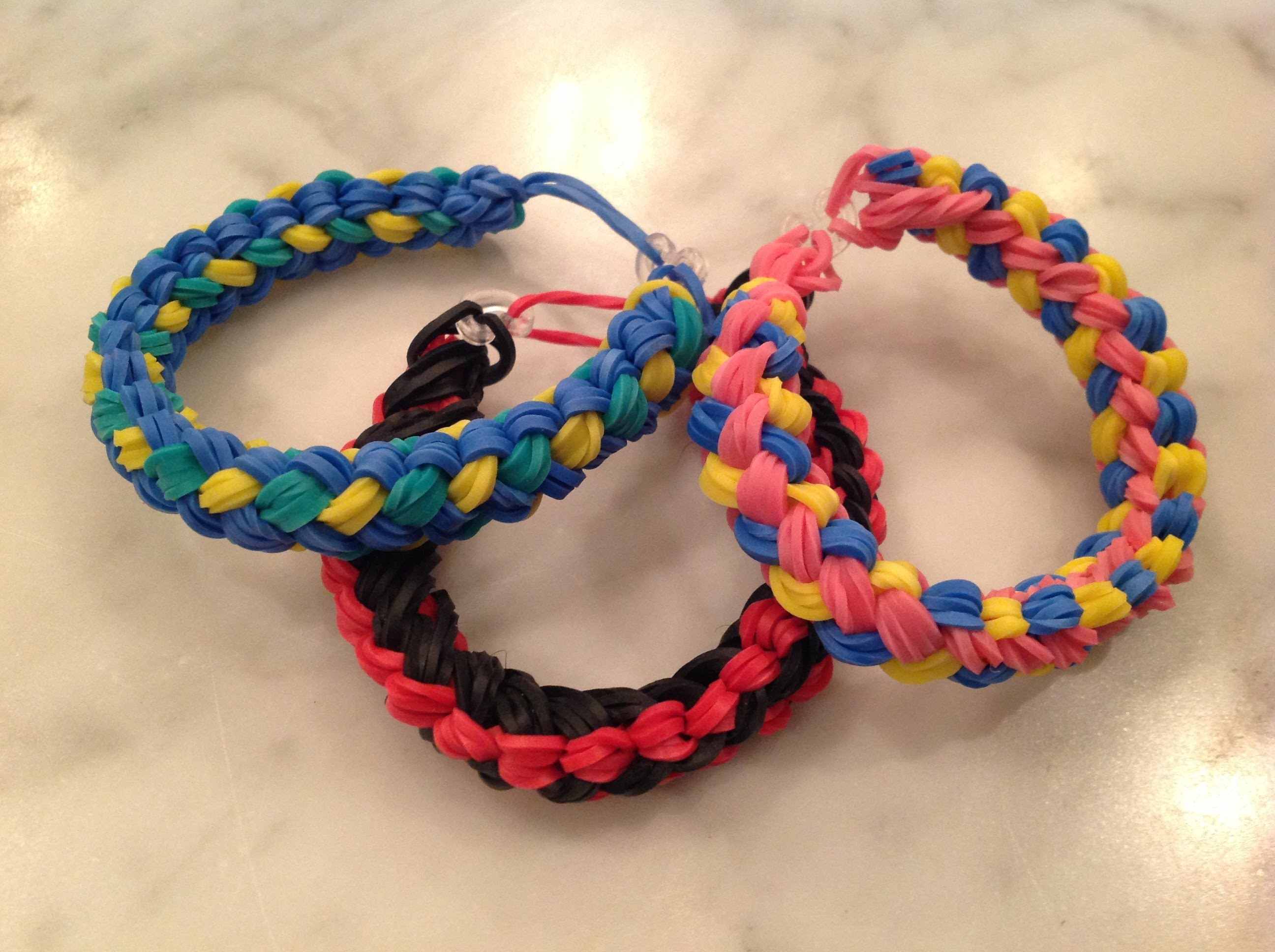 Set of Three Chunky Loom Bracelets