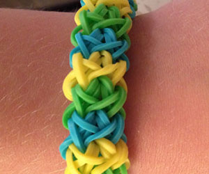 Chunky Blue,Yellow and Green Loom Bracelet