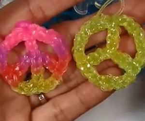 Funky Peace Sign Loom Charms